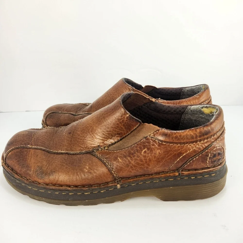 Dr. Martens Tevin Men's M8 L9 Brown Leather Slip On Shoes AirWair Comfort Casual
